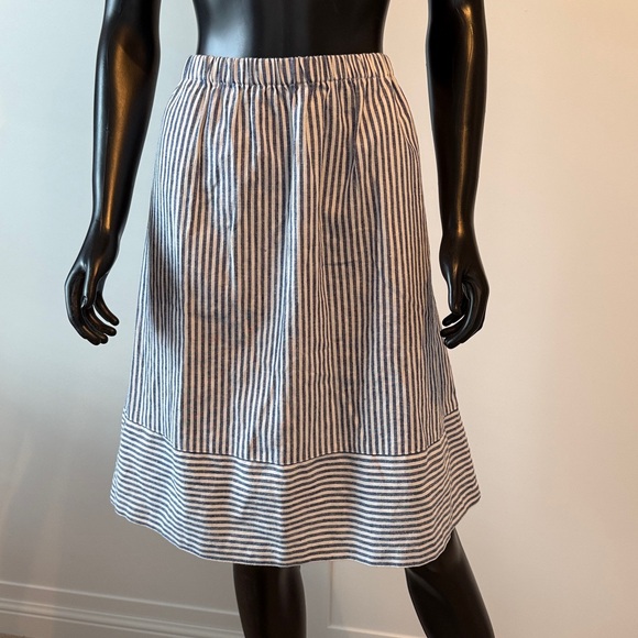J. Crew Dresses & Skirts - J. Crew Navy and White Striped A-Line Skirt